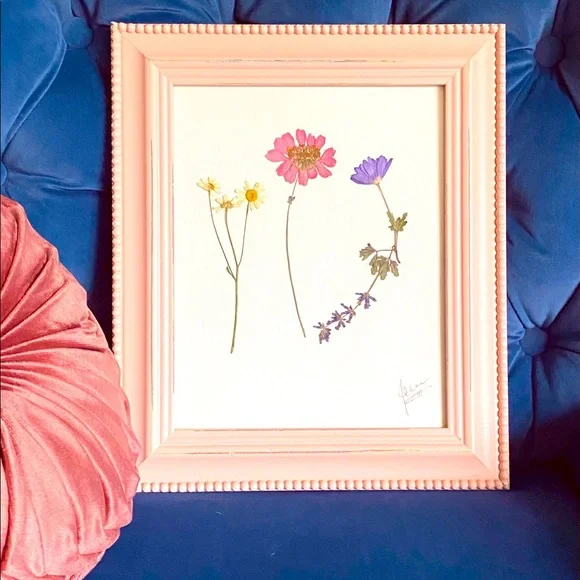 Original, handmade real pressed flower art - Picture 1 of 2